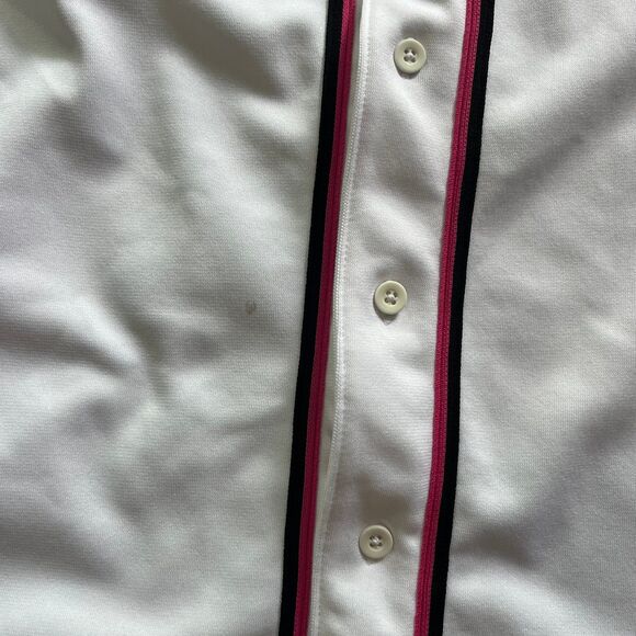 T-Mobile Baseball Jersey Button Up Employee White Pink Stitched Size Large - Picture 5 of 8